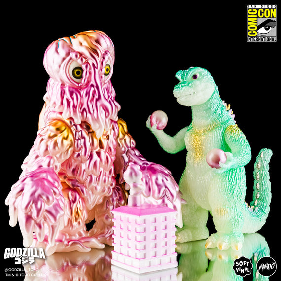 Godzilla and Hedorah Soft Vinyl Figure Set - Cherry Blossom Glow In the Dark Variant