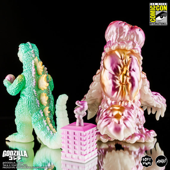 Godzilla and Hedorah Soft Vinyl Figure Set - Cherry Blossom Glow In the Dark Variant