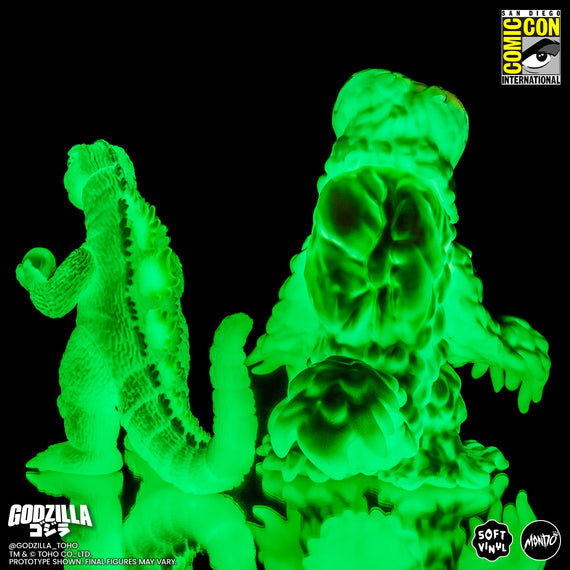 Godzilla and Hedorah Soft Vinyl Figure Set - Cherry Blossom Glow In the Dark Variant
