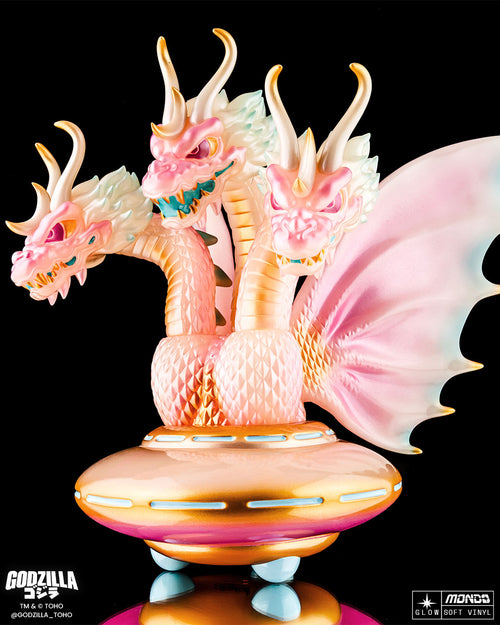 King Ghidorah UFO - Vinyl Designer Figure by Octeel - Cherry Blossom Glow in the Dark Variant