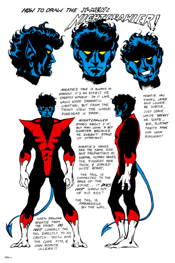 Nightcrawler Character Sheet Poster