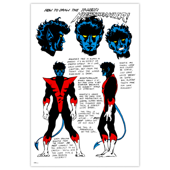 Nightcrawler Character Sheet Poster