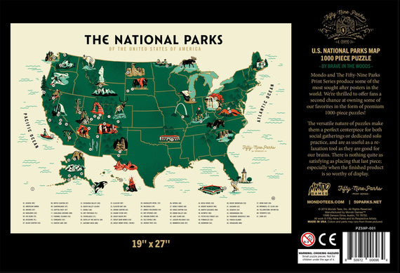 U.S. National Parks Map 1000-Piece Puzzle