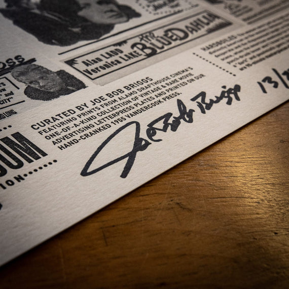 Press Room: Hardboiled Ad Block Poster - curated & signed by Joe Bob Briggs