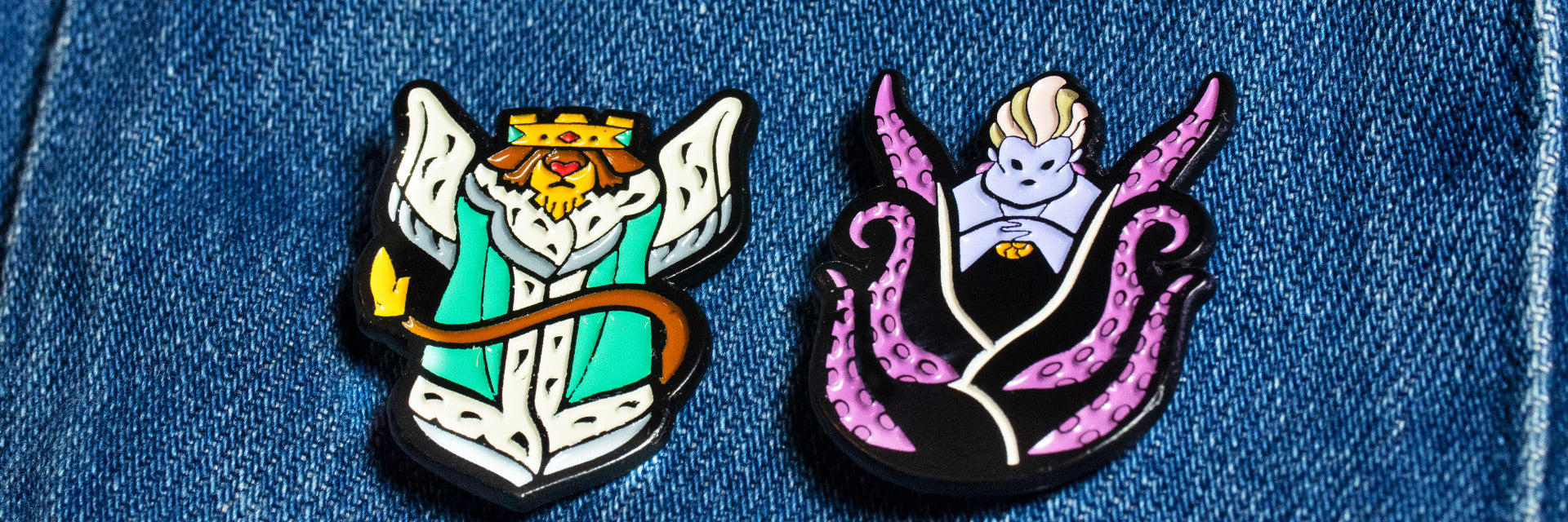 New Disney Villains Enamel Pin Set Featuring Prince John and Ursula