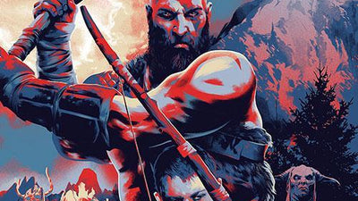 New GOD OF WAR Poster by Matt Taylor & Enamel Pins by Nicolas Delort!