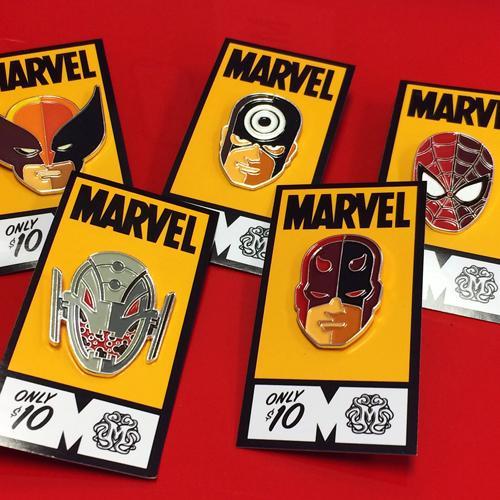 Marvel Character Portrait Pins Designed by Tom Whalen