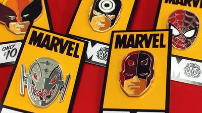 Marvel Character Portrait Pins Designed by Tom Whalen