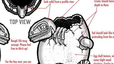 Behind-the-Scenes: Baby Raptor Tiki Mug