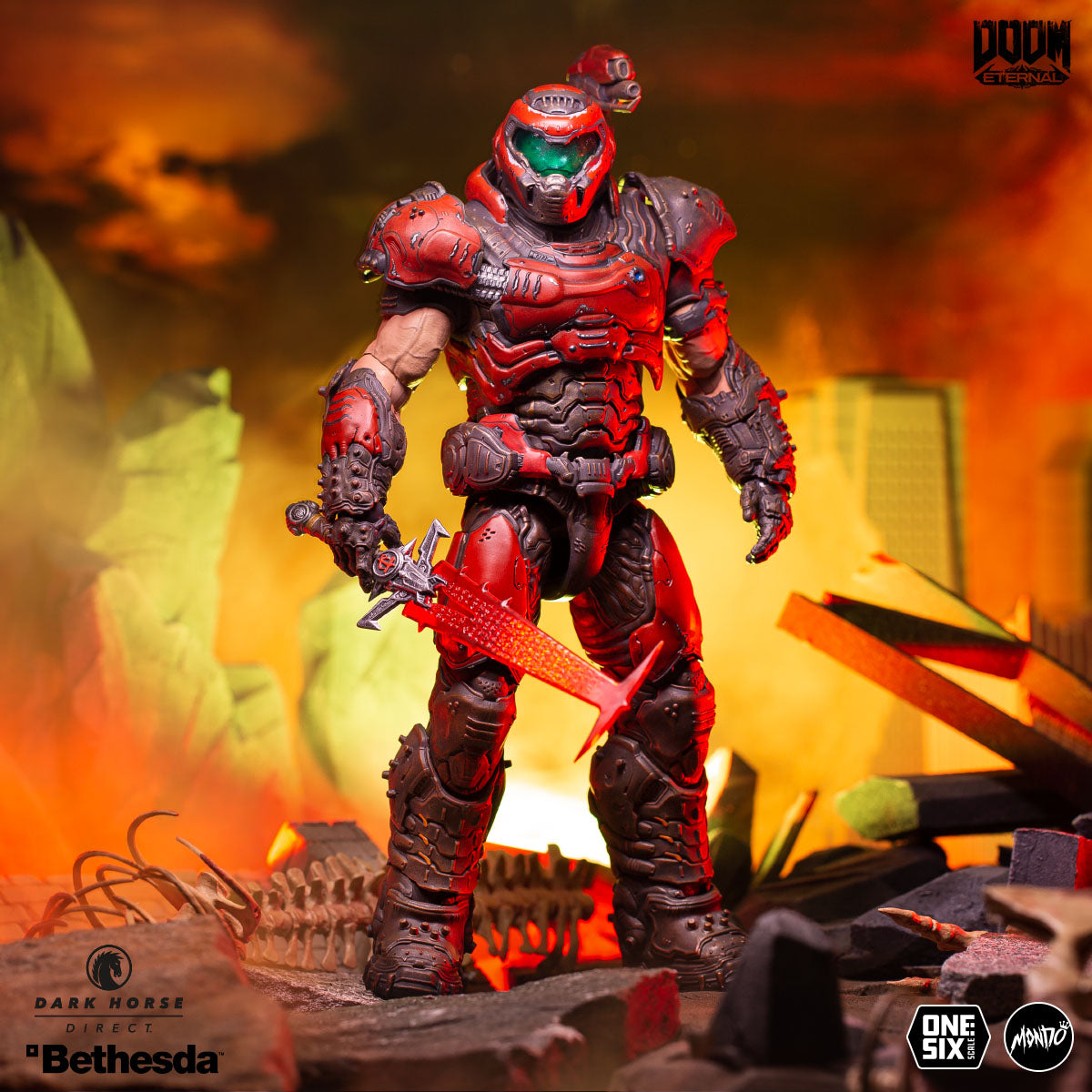 Figure Collection Doom DOOM Eternal - Doom Slayer ⅙ Scale Action Figure Mondo Crimson Variant