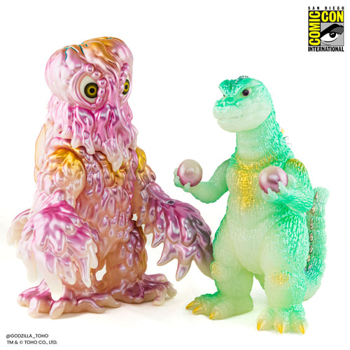 Godzilla and Hedorah Soft Vinyl Figure Set - Cherry Blossom Glow In the Dark Variant