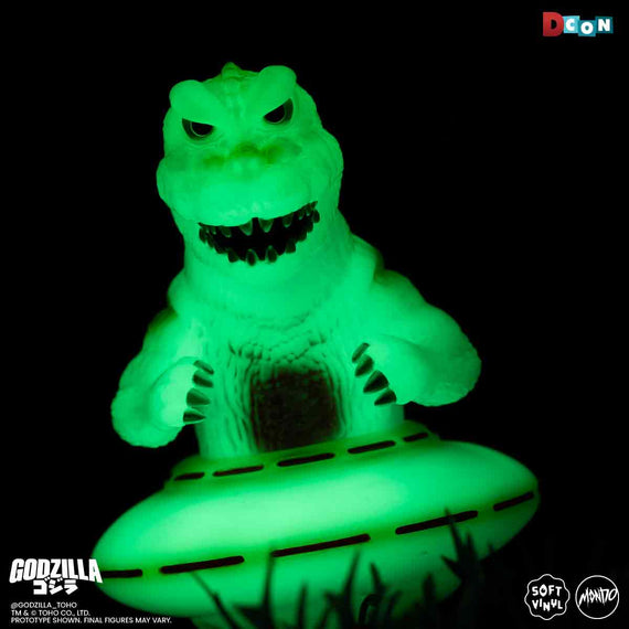Godzilla UFO - Vinyl Designer Figure by Octeel - Glow-in-the-Dark Green Variant
