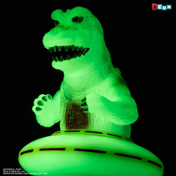Godzilla UFO - Vinyl Designer Figure by Octeel - Glow-in-the-Dark Green Variant