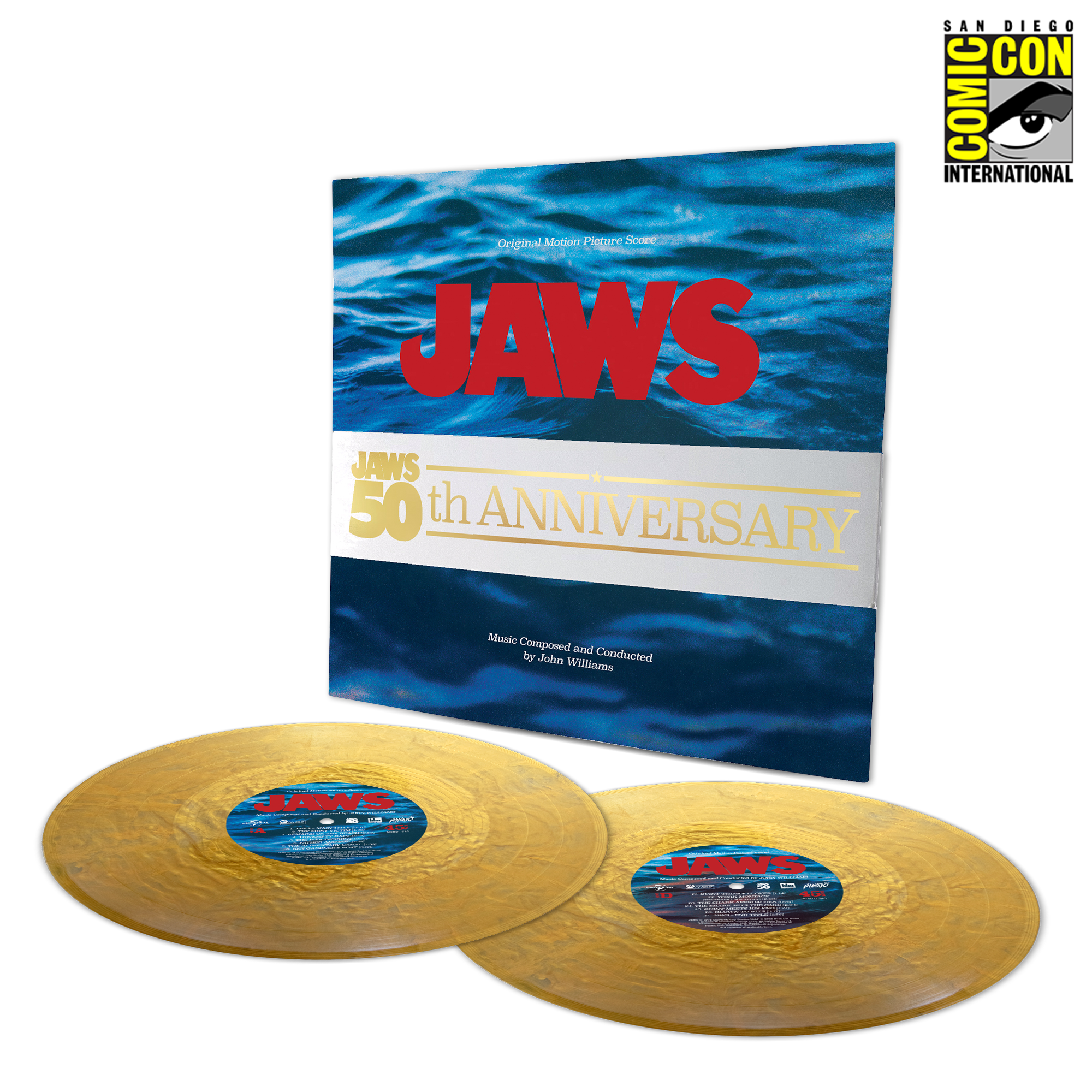 JAWS - 50th Anniversary (Gold SDCC Exclusive Variant) – Mondo JAWS - 50th Anniversary (Gold SDCC Exclusive Variant) – Mondo