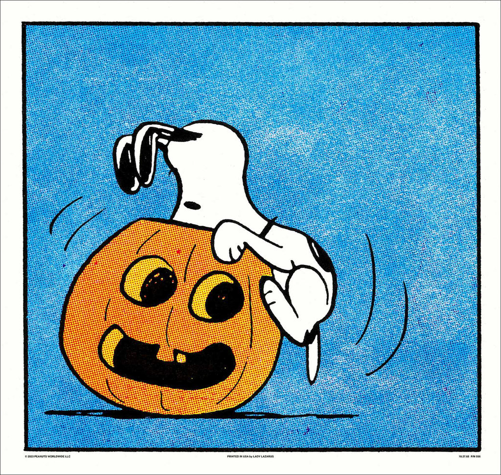 高い信頼 厚い信頼 Jack-o'Lantern and Snoopy Peanuts Poster Mondo – ピーナッツ、スヌーピー