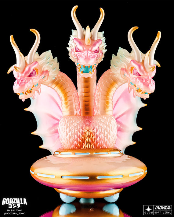 King Ghidorah UFO - Vinyl Designer Figure by Octeel - Cherry Blossom Glow in the Dark Variant