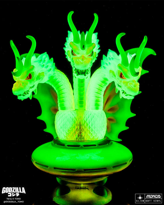 King Ghidorah UFO - Vinyl Designer Figure by Octeel - Cherry Blossom Glow in the Dark Variant