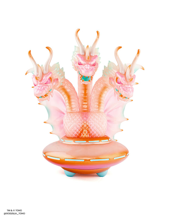 King Ghidorah UFO - Vinyl Designer Figure by Octeel - Cherry Blossom Glow in the Dark Variant