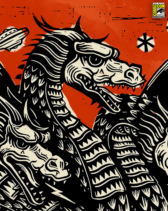 Godzilla and King Ghidorah on Planet X Poster Set