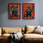 Godzilla and King Ghidorah on Planet X Poster Set