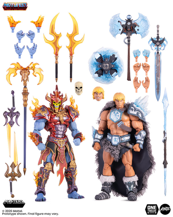 Masters of the Universe 200X - Ice Armor He-Man and Fire Armor Skeletor 1/12 Scale Figure Set
