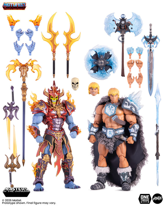 Masters of the Universe 200X - Ice Armor He-Man and Fire Armor Skeletor 1/12 Scale Figure Set