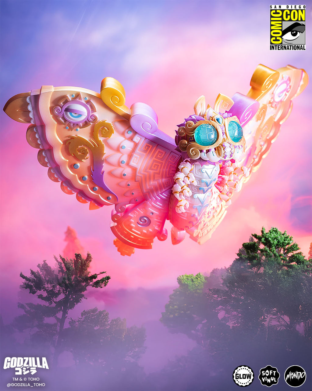 Mothra - Vinyl Designer Figure by Urban Aztec - Cherry Blossom Glow in ...