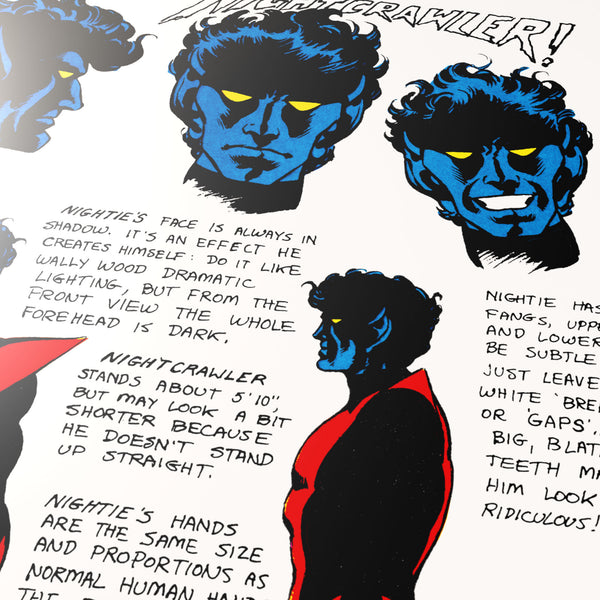 Nightcrawler Character Sheet Poster