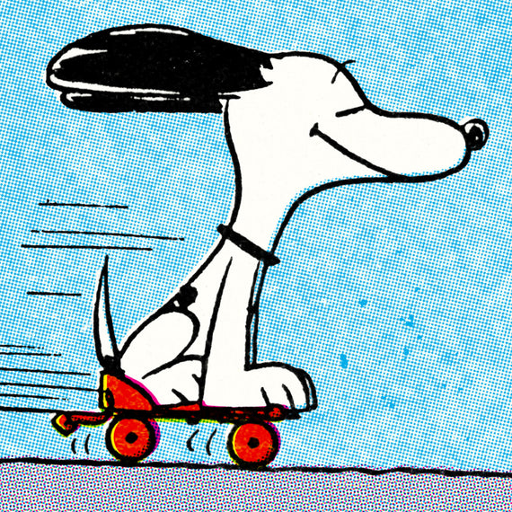 Peanuts Snoopy On Skate Poster