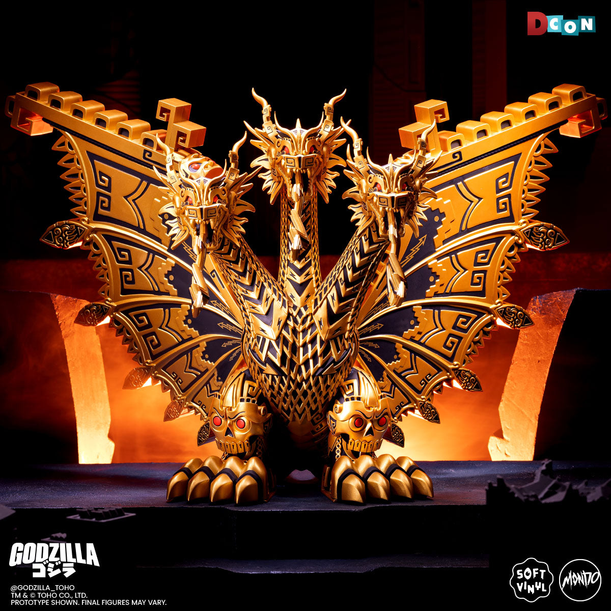 King Ghidorah - Vinyl Designer Figure by Urban Aztec - Golden