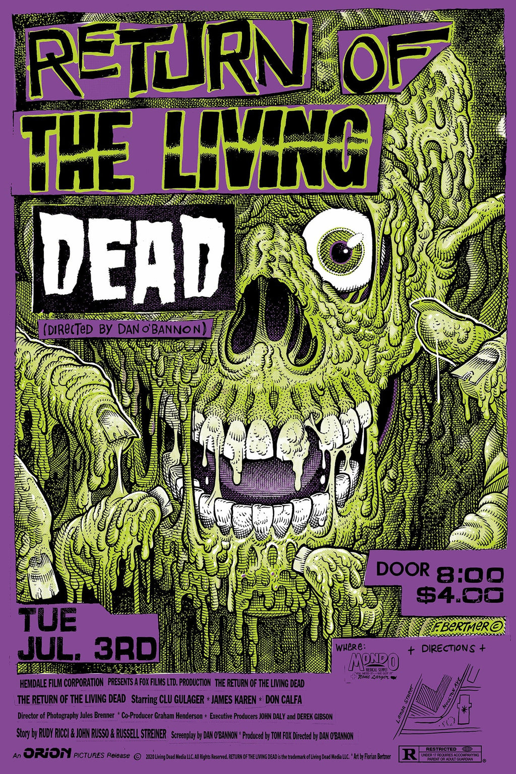 Return of the Living Dead DCON 2021 Variant Poster online Florian Bertmer MONDO x/100