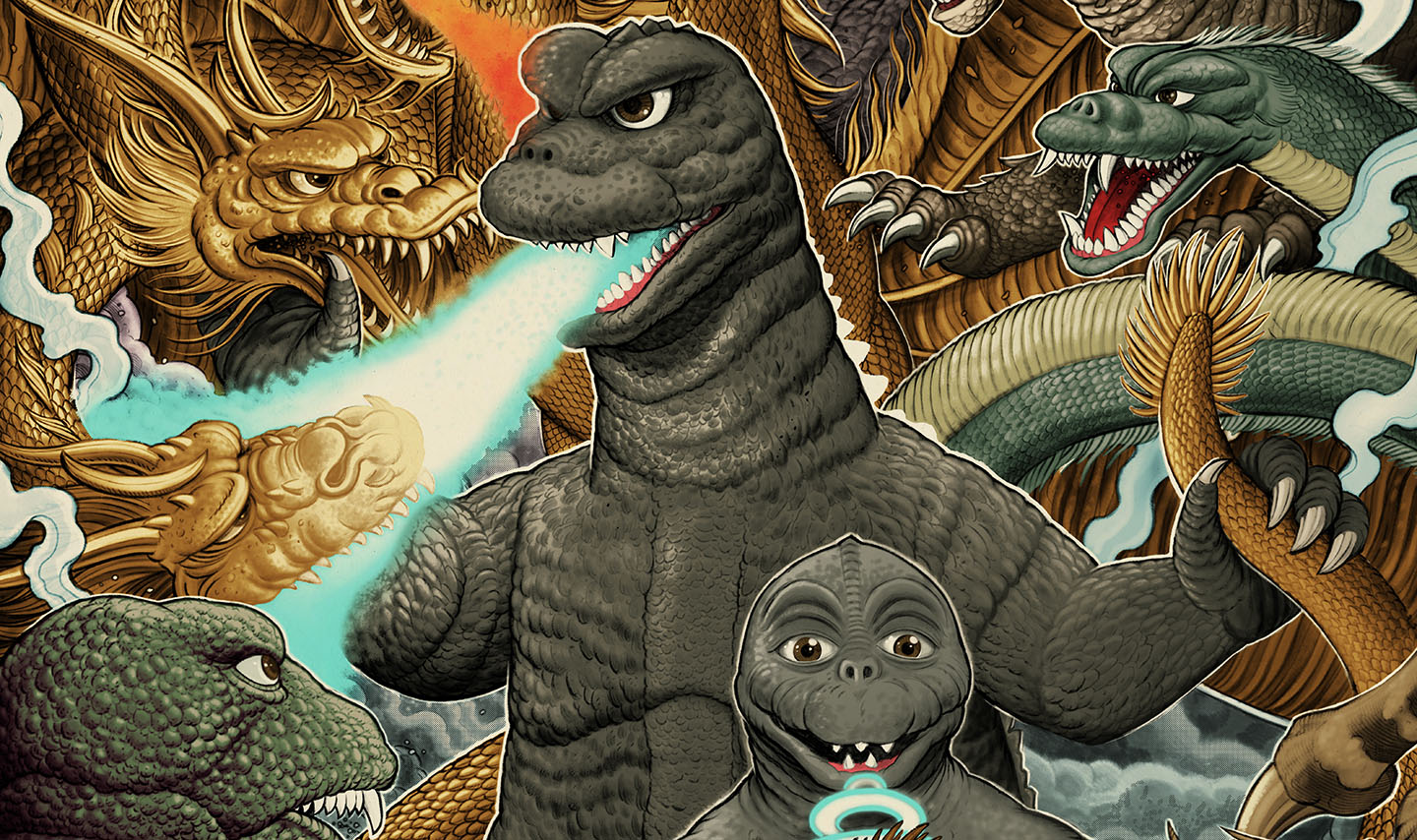 godzilla destroy all monsters roster Destroy All Monsters Poster – Mondo