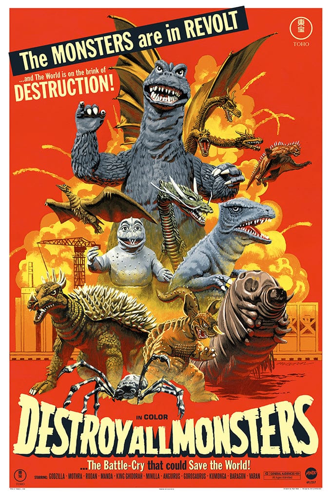 war of the monsters posters Destroy All Monsters Poster – Mondo