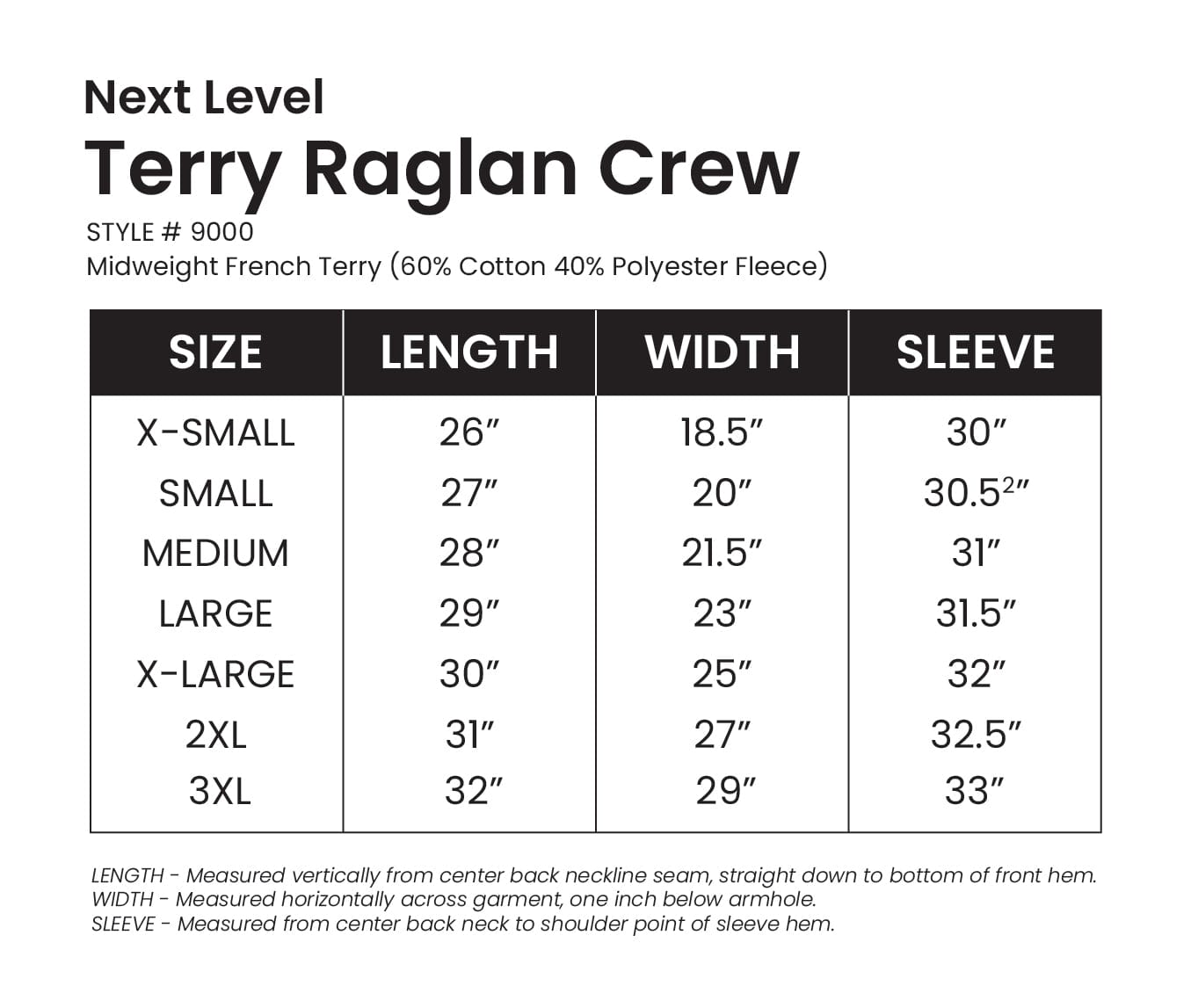Next Level Unisex French Terry Raglan Crew – Midnight Navy, 2XL, Midweight Sweatshirt