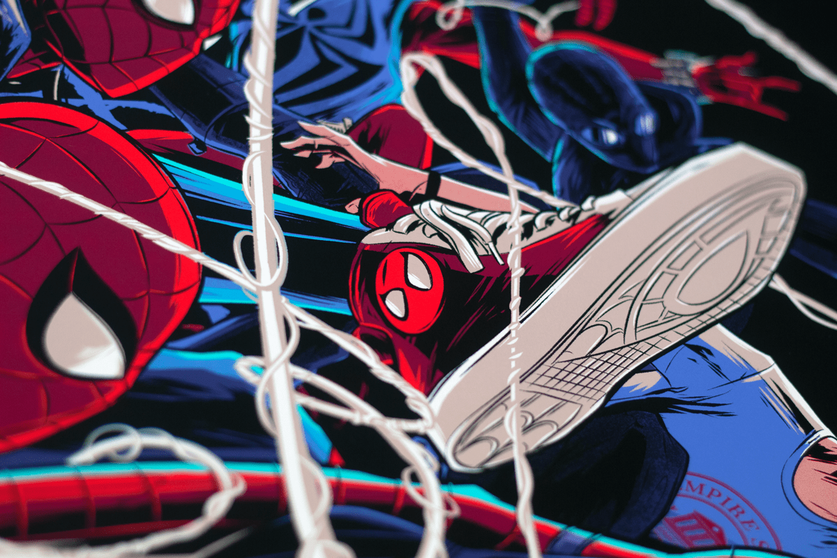 MONDO スパイダーバース　ポスター スパイダーマン スパイダーバース ポスター MONDO BNG シルク