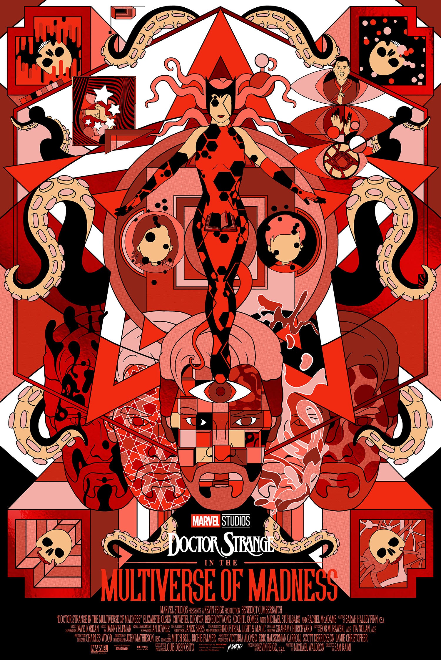 Displate - Poster en Métal - Monté sur Aimant - Marvel - Dr Strange  Multiverse of Madness - Scarlet Witch character - Taille M - 32x45cm - Matt  : : Cuisine et Maison