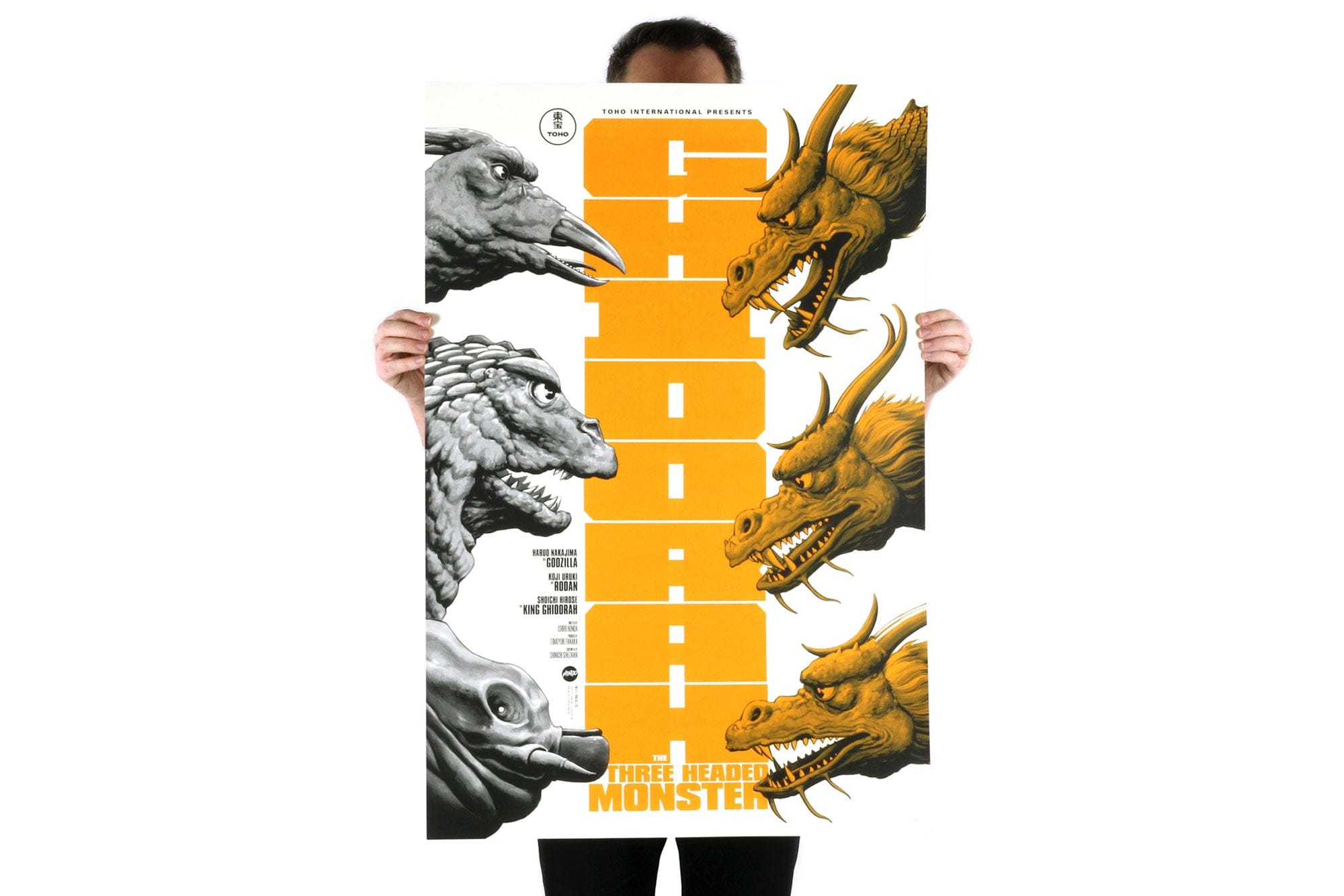 3 headed monsters roster Ghidorah, The Three-Headed Monster Poster – Mondo