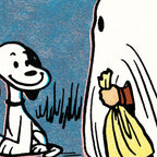 Peanuts Snoopy and Ghost Poster