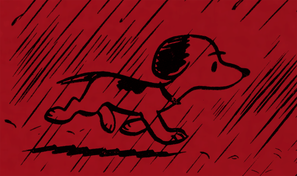 Peanuts Snoopy in Rain Poster
