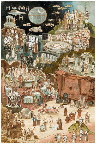 スターウォーズ ポスター bottleneck gallery mondo Star Wars The Force Awakens Adam Relf silkscreen poster