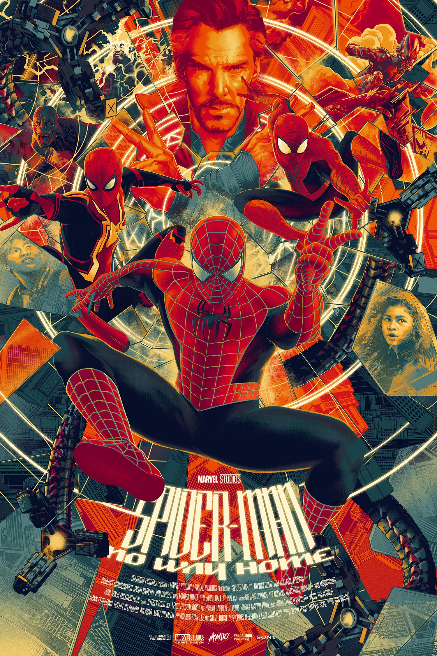 Spider Man No Way Home Peter Two Variant Timed Edition Poster Mondo Spider man no way home peter two variant timed edition poster mondo
