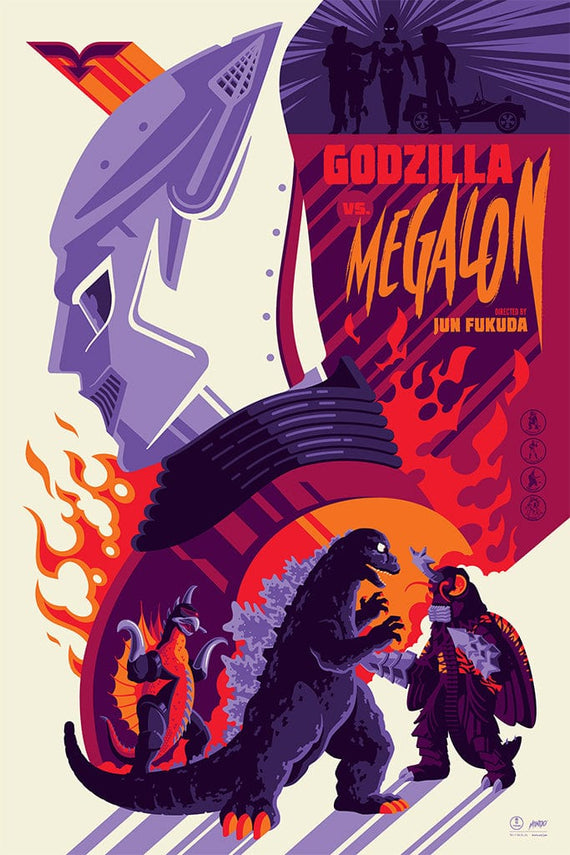 Godzilla Vs Megalon Screenprinted Poster