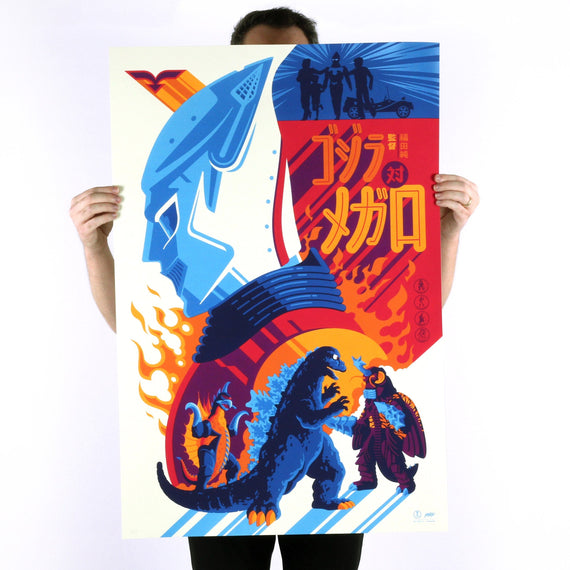 Godzilla Vs Megalon (Variant) Screenprinted Poster