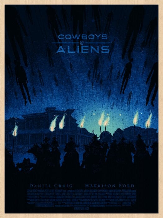 Cowboys and Aliens   Daniel Danger Wood Variant Daniel Danger poster