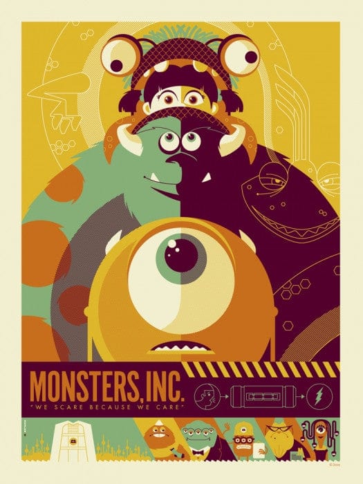 Monsters Inc Tom Whalen poster