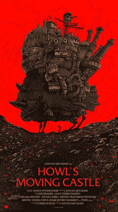 Howls Moving Castle Olly Moss poster