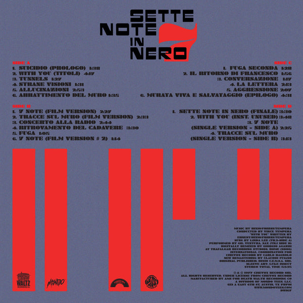 Sette Note In Nero - Original Motion Picture Soundtrack 2XLP